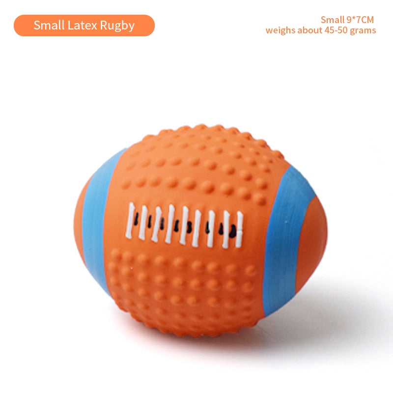 Pet Latex Toy Ball High Elastic Cotton Filled Latex Football For Small Dog Playing Pet Sound Toy Chew Toy Dog Accessories