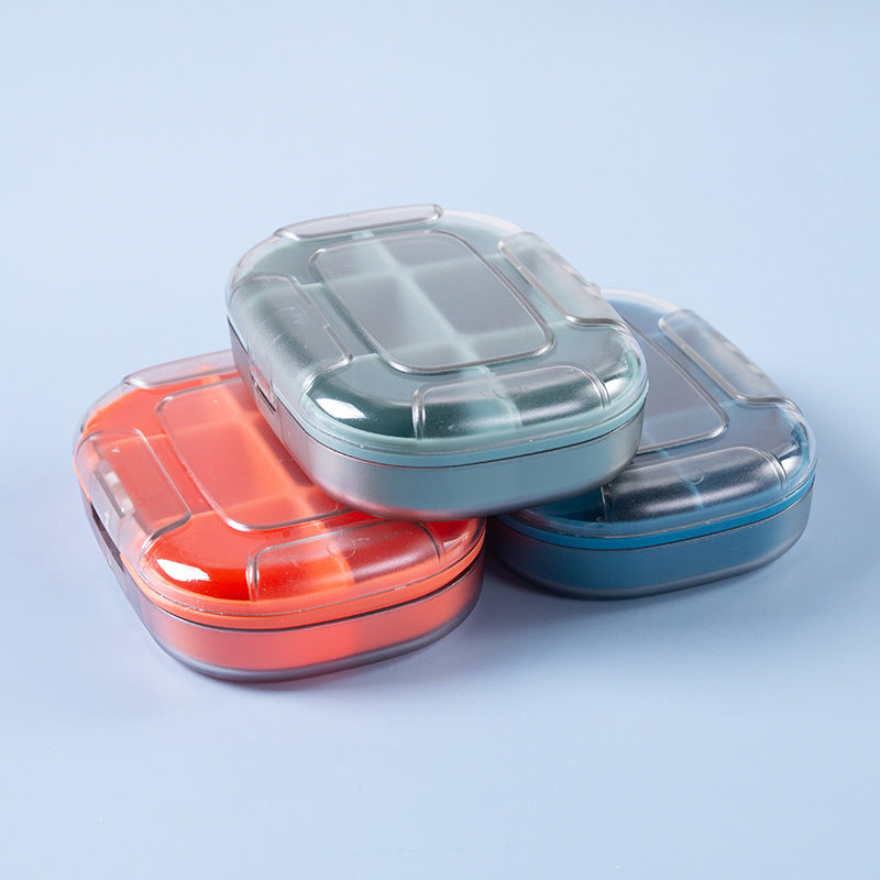 Portable Small Mini 7-Day Storage Box Dispenser Sealed Carry-On Tablet Drug Dispensing Box 6-Cell Small Medicine Box
