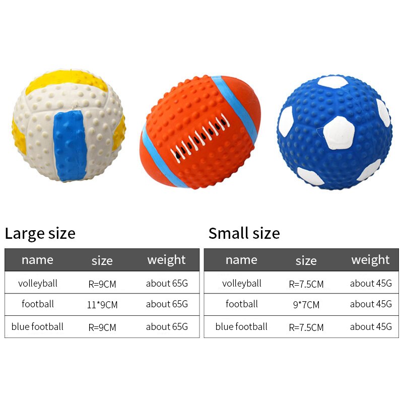 Pet Latex Toy Ball High Elastic Cotton Filled Latex Football For Small Dog Playing Pet Sound Toy Chew Toy Dog Accessories