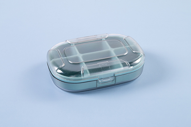 Portable Small Mini 7-Day Storage Box Dispenser Sealed Carry-On Tablet Drug Dispensing Box 6-Cell Small Medicine Box