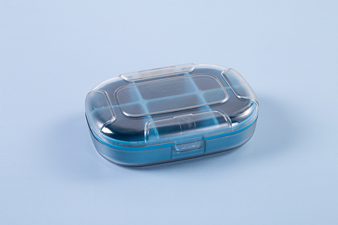 Portable Small Mini 7-Day Storage Box Dispenser Sealed Carry-On Tablet Drug Dispensing Box 6-Cell Small Medicine Box