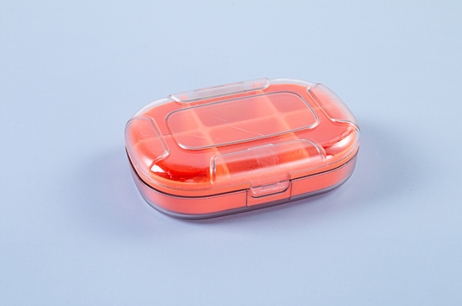 Portable Small Mini 7-Day Storage Box Dispenser Sealed Carry-On Tablet Drug Dispensing Box 6-Cell Small Medicine Box