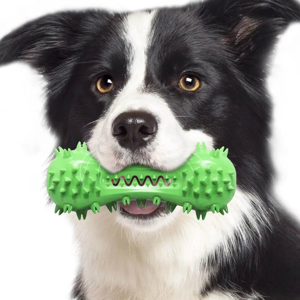 Dog Toys Squeeze Squeaky Dog Toys Dumbbell Shaped Faux Bone Pet Chew Toys