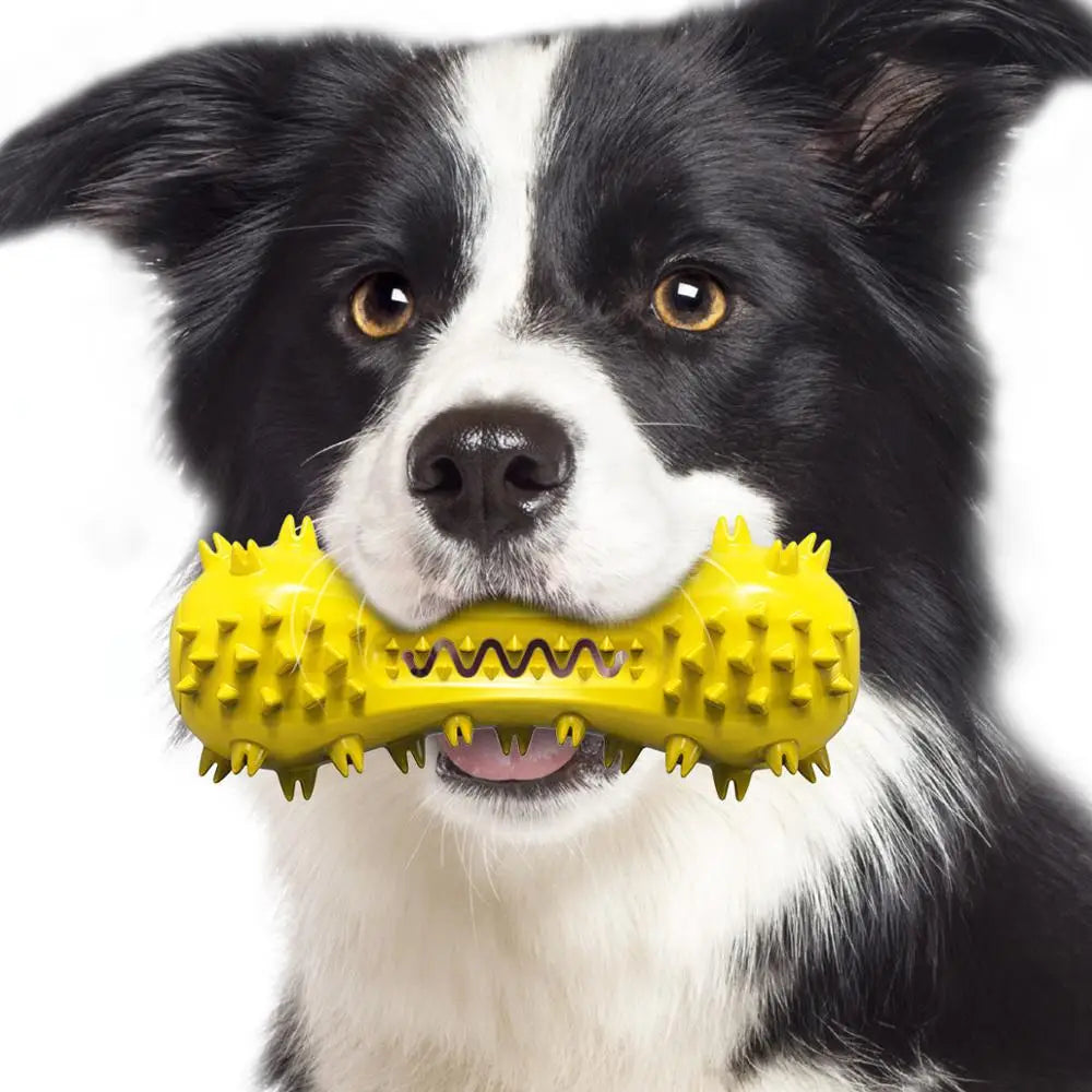 Dog Toys Squeeze Squeaky Dog Toys Dumbbell Shaped Faux Bone Pet Chew Toys